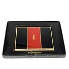 Vintage Yves Saint Laurent Ysl Logo Cigarette Holder Case Gold Red Black Large