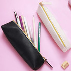 2pcs Pu Leather Pencil Case  Marker Pouch Cute Slim Pen Bag Small