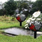 Heart Memorial Plaque Stake Metal Grave Marker Cemetery Decoration Sympathy Gift