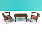 Vintage Miniature Dollhouse 1 12 Edwardian Style Corner Chairs And Table