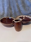 Vintage Hull Pottery Drip Glaze Vegetable  Serving Bowls And Creamer
