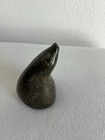 Vintage Inuit Soapstone Seal Sculpture Canada Eskimo Art Signed Carving