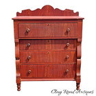 Antique Paint Decorated Red Chest Of Drawers Dresser York  Rupp Folk Art 1830
