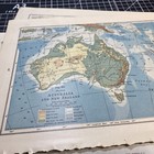 Australia New Zealand Map Political Relief Physical  Lot 3 7 1 2 By 10   1916 