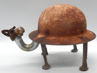 Antique Cast Iron Rusted Turtle Helmet Artisan Outdoor Garden Yard Art Usa- Rare