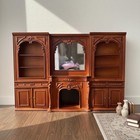 Dollhouse Fireplace Cabinet Artisanal Look For Miniature Scene  Collectors