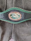 Vtg Lederhosen German Leather Shorts  Youth Leather Straps Green Sz 6 Sm