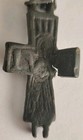 Ancient Byzantine Bronze Reliquary Cross With Saints 1000-1200 Ad