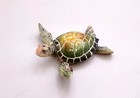 Green Sea Turtle Figurine Painted Resin  1 Turtle Approx  4 Inches Long 