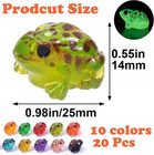 20pcs Luminous Mini Frogs Resin Frog Figurines Glow In The Dark Luminous Anima