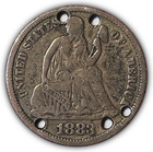 1883 Love Token Seated Liberty Silver Dime Very Fine Vf Coin  21472