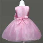 Girls Bridesmaid Dress Baby Flower Kids Party Rose Bow Wedding Dresses Princess