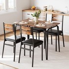 5 Piece Dining Room Table Set Wood Modern Kitchen Table Set W upholstered Chairs