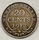 Newfoundland 1912 20 Cents Silver Coin - Very Fine