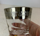 Vintage Mcm Atomic Silver Rim Tumbler 8 Oz Glasses Set Of 4 Geometric Design