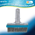 5  Stainless Steel Wire Bristle Pool Brush  Clean Concrete Rust  Tile Calcium