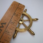 Vintage 4  Solid Brass Ship Boat Wheel Six 6 Spoke Handles Nautical Marine