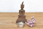 Ancient Laos Artifact Style Bronze Miniature Buddha
