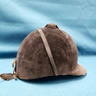 Vintage Black Velvet Equestrian Hunt Cap Helmet Hat 