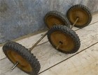 4 Vintage Metal Spoke Baby Buggy Wheels Pedal Car Garden Cart Pumpkin Wagon A36