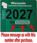 Wisconsin Army Veteran Atv utv Printed Aluminum Plate Reg Number Req To Ship