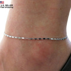 Women Sexy Simple Silver Chain Anklet Ankle Bracelet Barefoot Beach Foot Jewelry