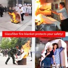 Fiberglass Fire Blanket 1 2 4 6pcs  Emergency Home Retardant Prepared 59  x59  