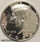 1964 Kennedy Half Dollar Cameo Superb Gem Proof 90  Silver
