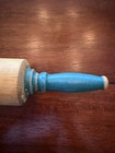 Vintage Farmhouse Blue Painted Handles 19    Wood Rolling Pin - Great Decor Item