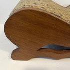 Vintage Victorian Tapestry Footstool Ottoman Rest Wooden Stately Upholstered