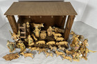 Fontanini Nativity Set 33 Piece Italy Depose Spider Mark Wood Stable 4   