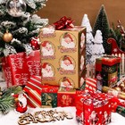 Reversible Santa Christmas Wrapping Paper 17 x120  Vintage Holiday Gift Wrap Rol