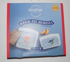 Stasher Silicone Reusable Food Bag Back To School Sandwich   Snack Size Bags Nip