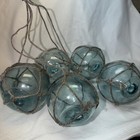 5 Authentic 3  Inch Japanese Netted Glass Float Ball Buoy 
