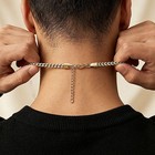 Men s Stainless Steel Double-sided Cuban-link Titanium Steel Necklace