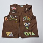 Vintage Girl Scout Brownie Vest Loaded With 50  Patches Pins Y2k Camp Uniform