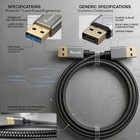Usb To Usb Cable 3 Ft  Usb 3 0 Male To Male Type A To A Double Sided Usb Cord Fo