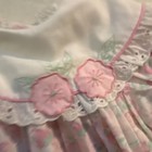 Vintage Girls 18 Months Pink Floral Puff Sleeve Collared A-line Dress Lace