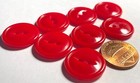 Set Of 8 Vintage Nos Glossy Red Plastic Cat Eye Sew-thru Buttons 3 4  19mm 14819