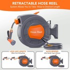 Retractable Garden Hose Reel 1 2 In X 100 Ft Wall Mounted W 9 Function Sprayer