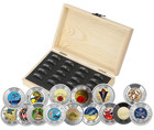          Canada Colored Toonie  2 Dollar 15-coin Full Set In Wood Case Box 2017-2026