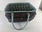 Scrap Paper Scissors Craft Tote Bag Med Organizer Blue Brown Storage Caddy