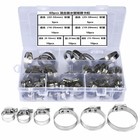 60pcs Adjustable Hose Clamps Worm Gear Stainless Steel Clamp Assortment 7 Sizes