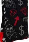 Funky Retro Novelty Rock   Roll Socks Goth Skull Music Geek Alien Punk-black Red
