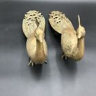 Pair Of Vintage Ornate Brass Peacocks 16-17  Long Fireplace Mantle D  cor Korea