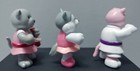 Ganz Webkinz Pvc Animal Figures Lot Of 3   Grey Cat  Pink Cat  Husky Ballerina