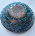 Small Electric Blue Enamel Glaze On Copper Trinket Bowl decorative Piece