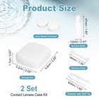 2 Sets Contact Lenses Case Travel Contact Lenses Applicator Remover Tool White