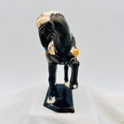 Chinese Tang Dynasty War Horse Drip Style Black Glaze Ceramic Figurine Vintage