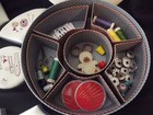 Vtg Grandma Core Embroidered Sewing Kit 7 Boxes Filled With Notions